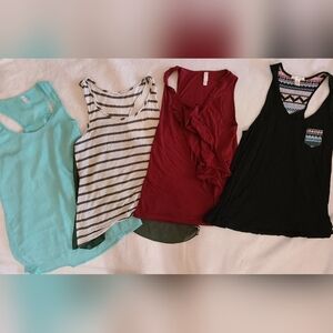 Bundle of four cute casual summer tank tops size small